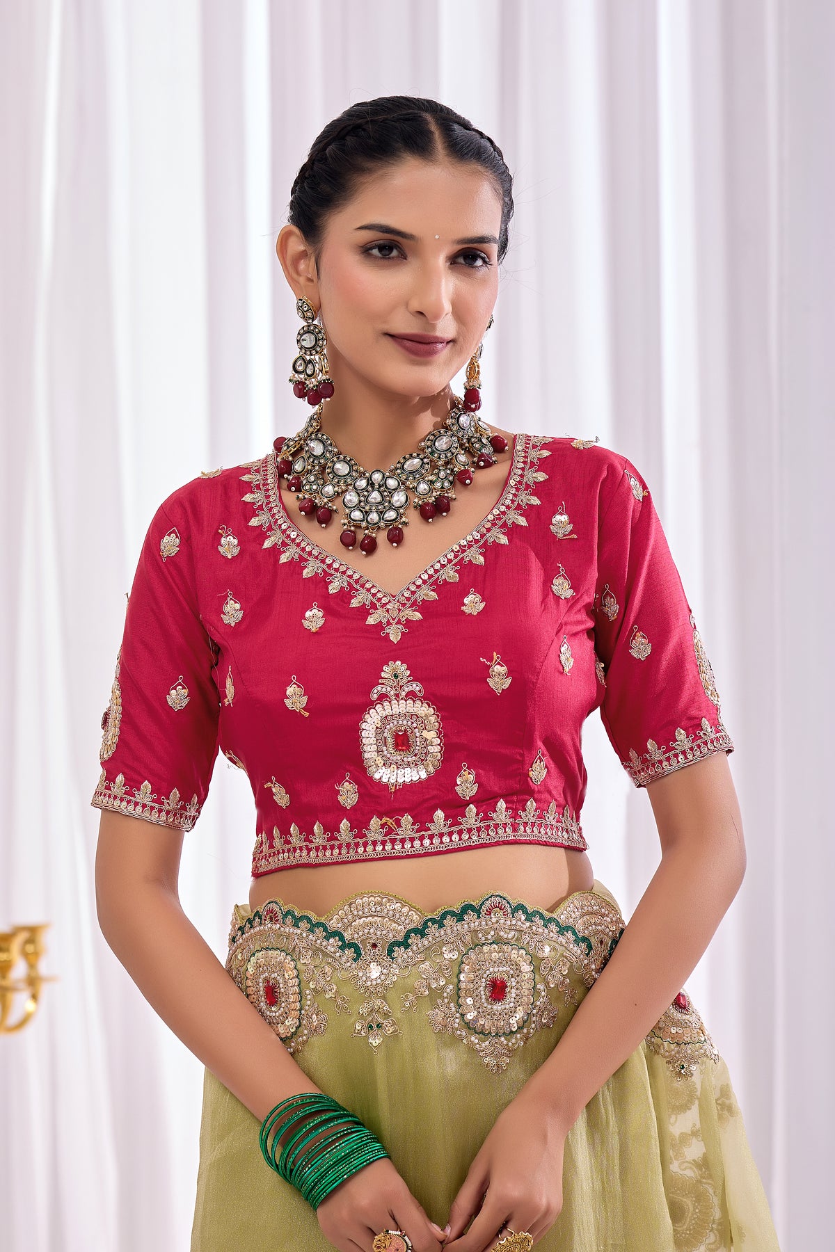 Satika 1 — Embroidered Gabbana Tissue Saree