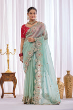 Satika 1 — Embroidered Gabbana Tissue Saree