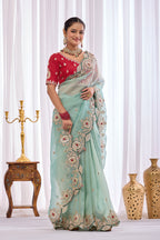 Satika 1 — Embroidered Gabbana Tissue Saree