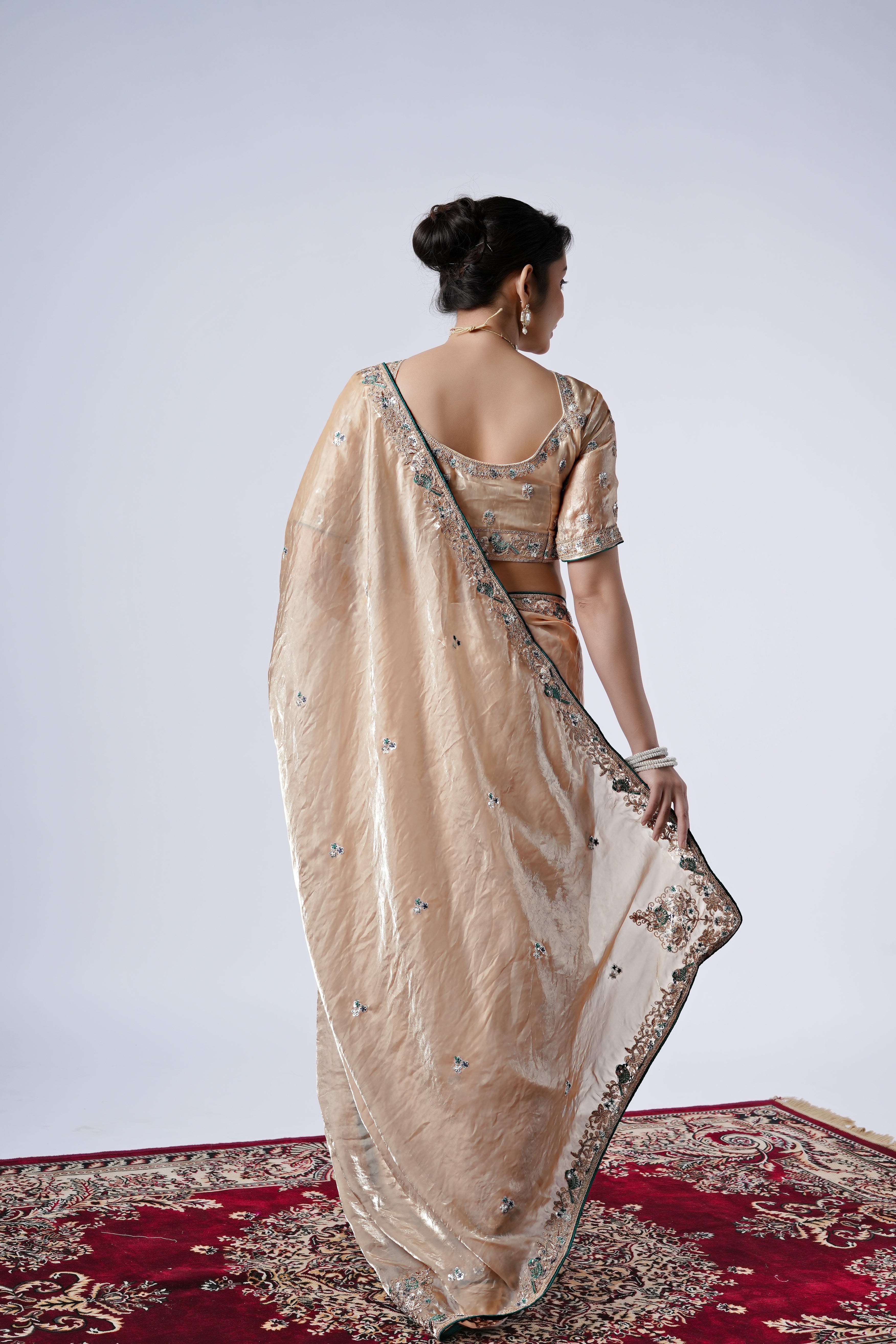 The Diwaniyat Luxe Satin Saree with Designer Border