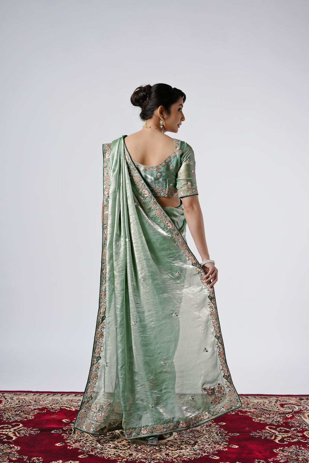 The Diwaniyat Luxe Satin Saree with Designer Border