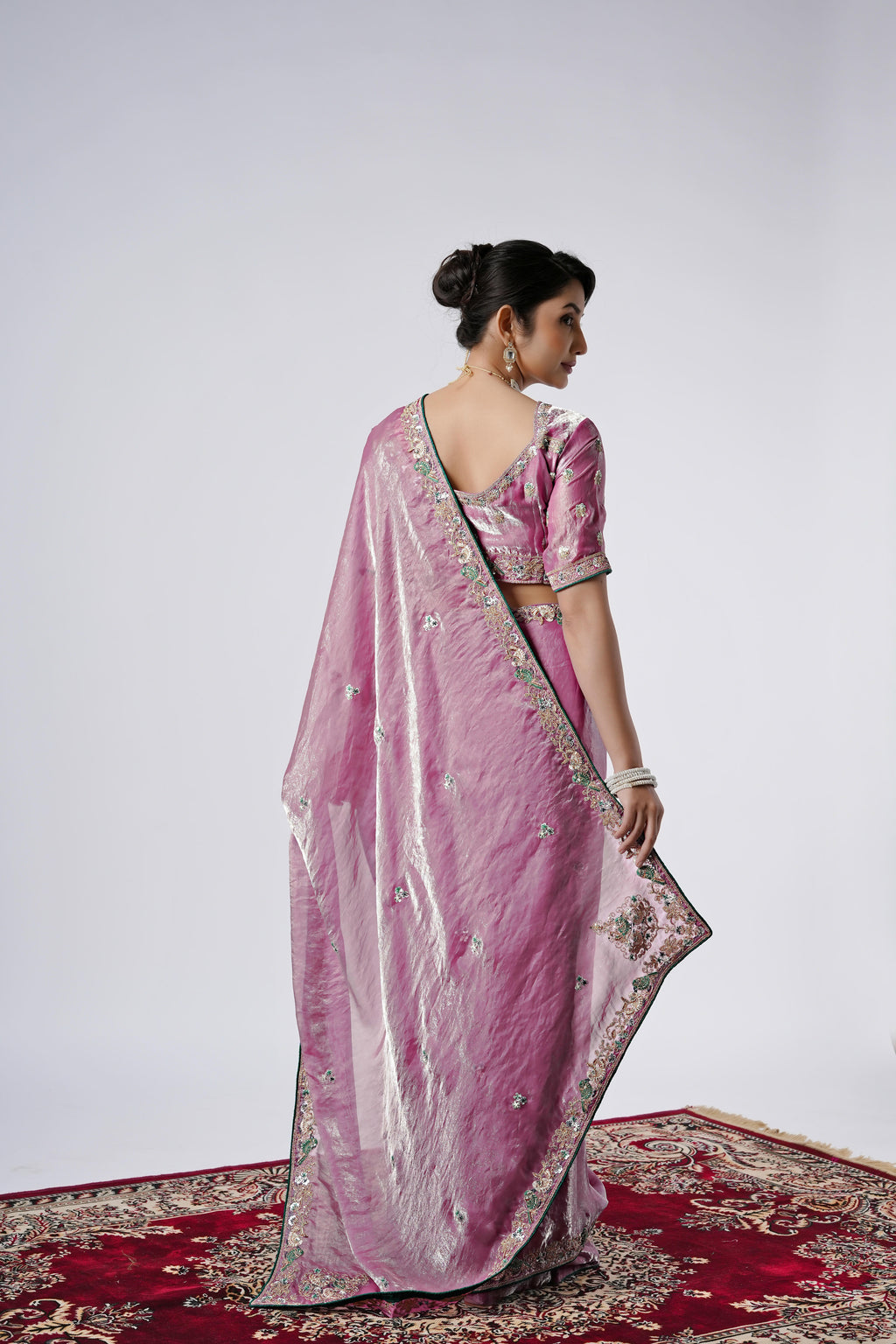 The Diwaniyat Luxe Satin Saree with Designer Border