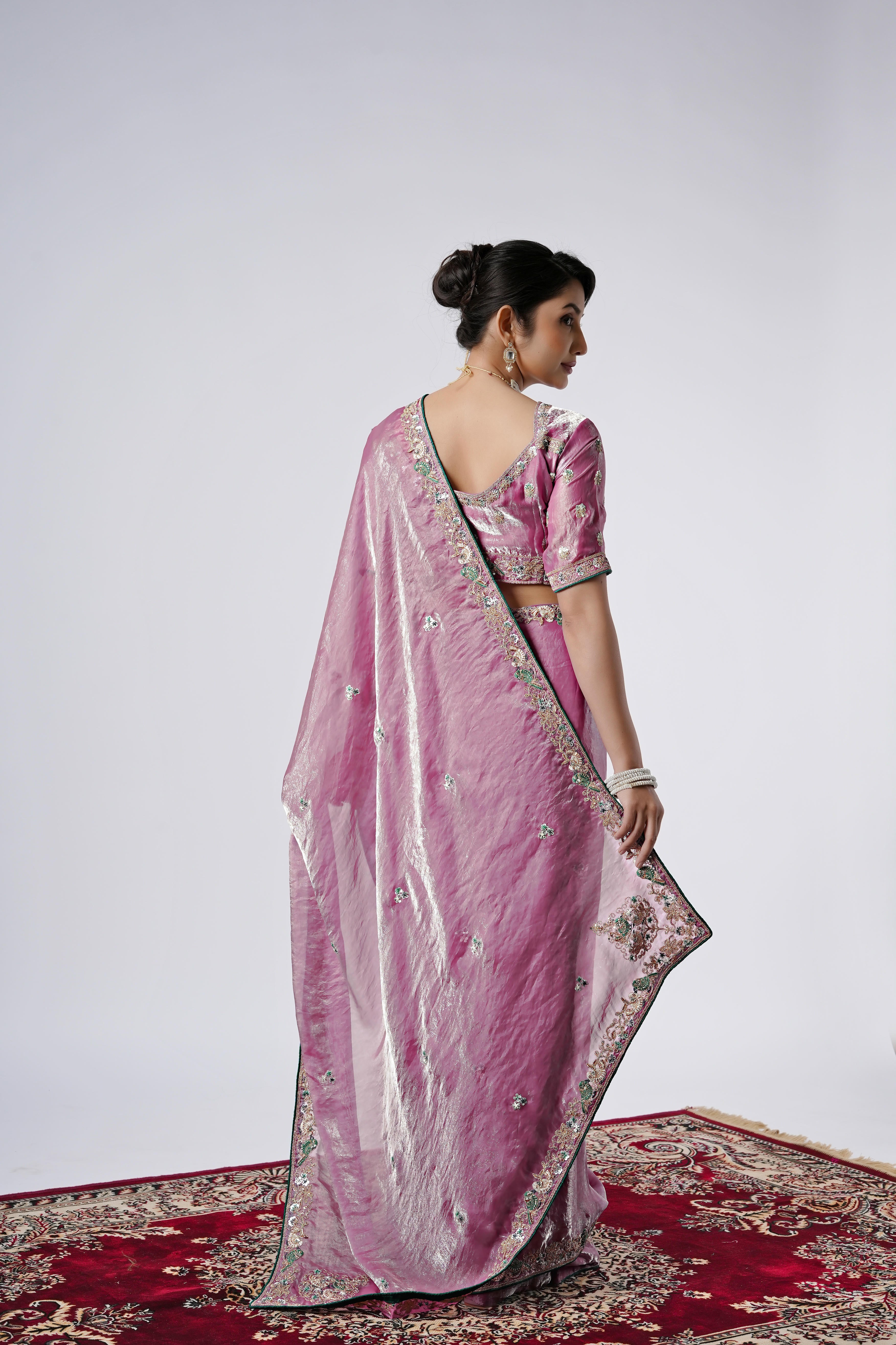 The Diwaniyat Luxe Satin Saree with Designer Border