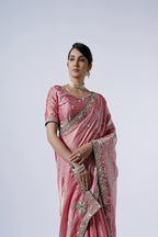 The Diwaniyat Luxe Satin Saree with Designer Border