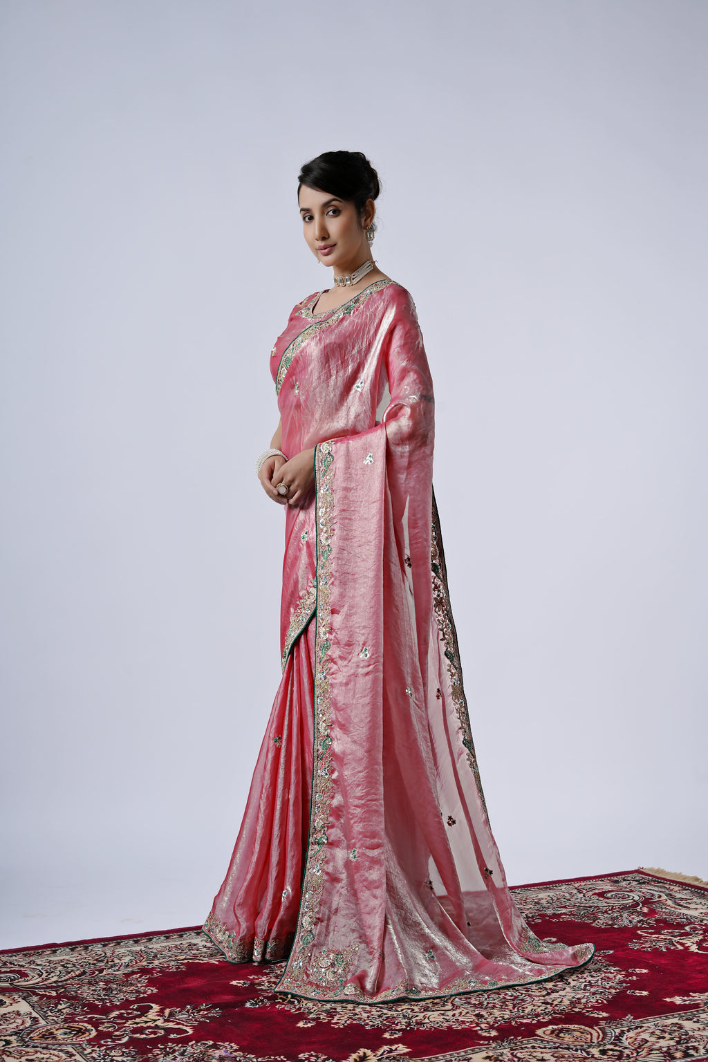 The Diwaniyat Luxe Satin Saree with Designer Border