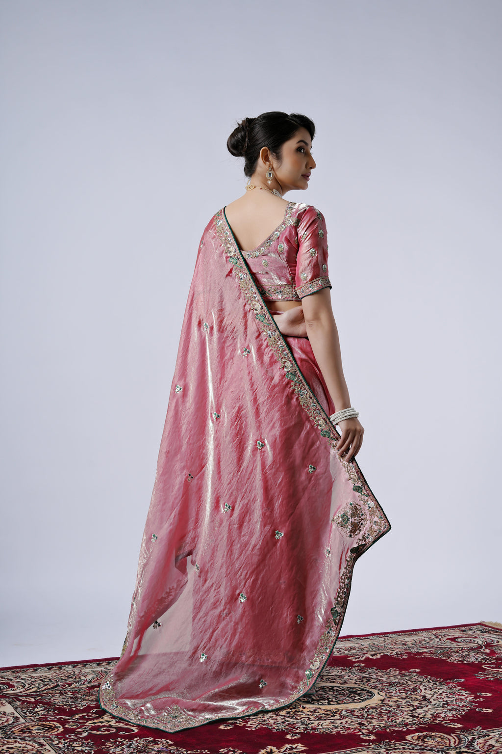The Diwaniyat Luxe Satin Saree with Designer Border