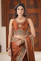 Dvipa Royal Satin Saree with Heavy Multi-Thread Border