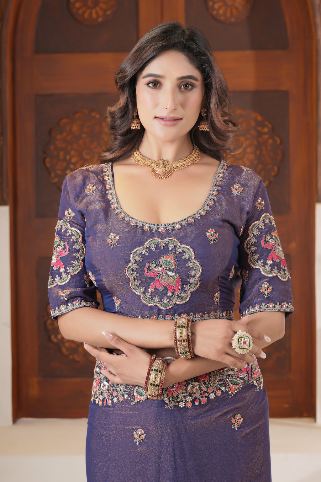 Matang Heritage Elephant Motif Saree