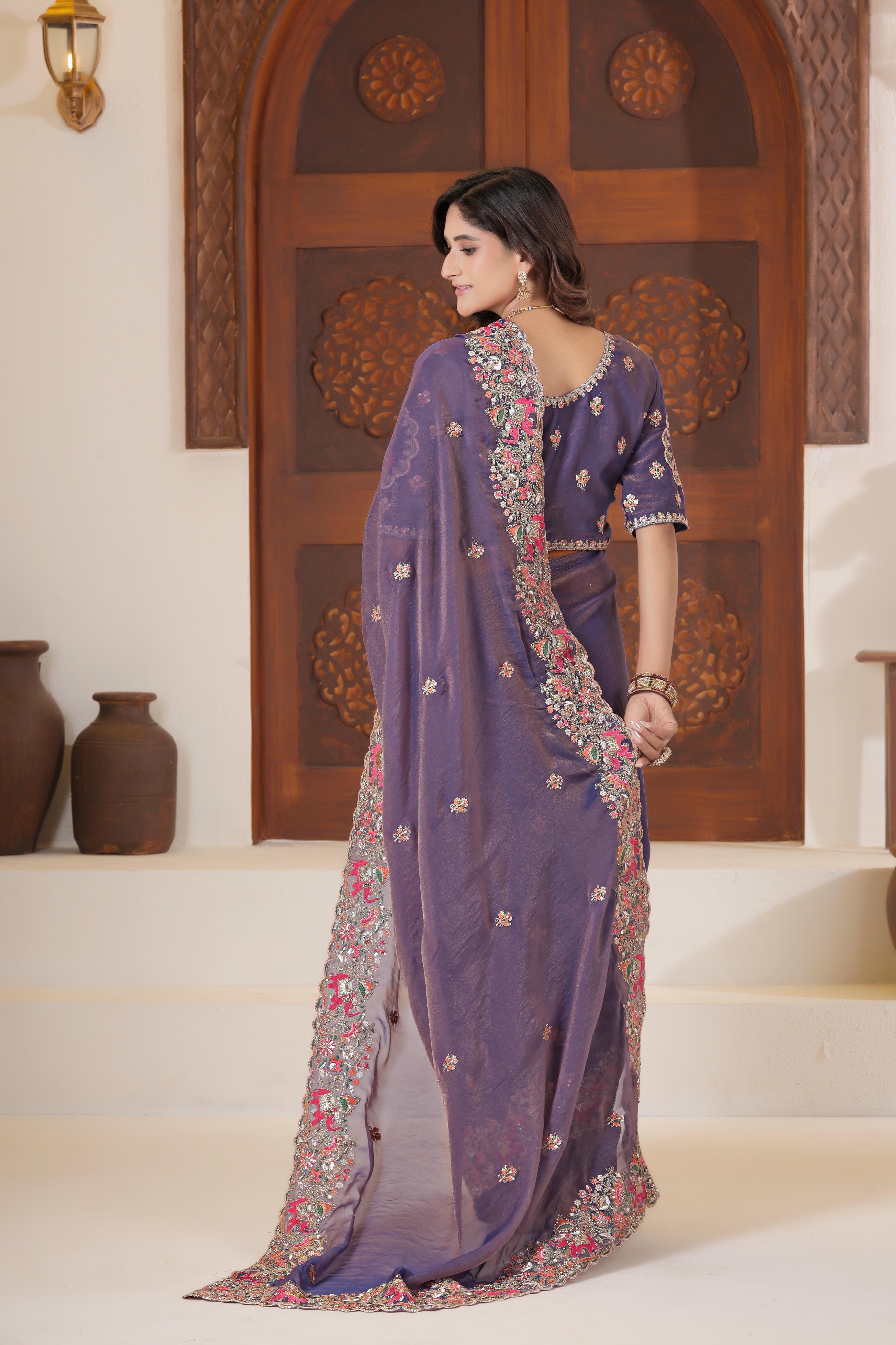 Matang Heritage Elephant Motif Saree