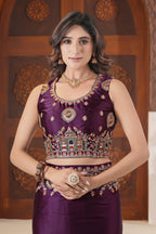 Dvipa Royal Satin Saree with Heavy Multi-Thread Border