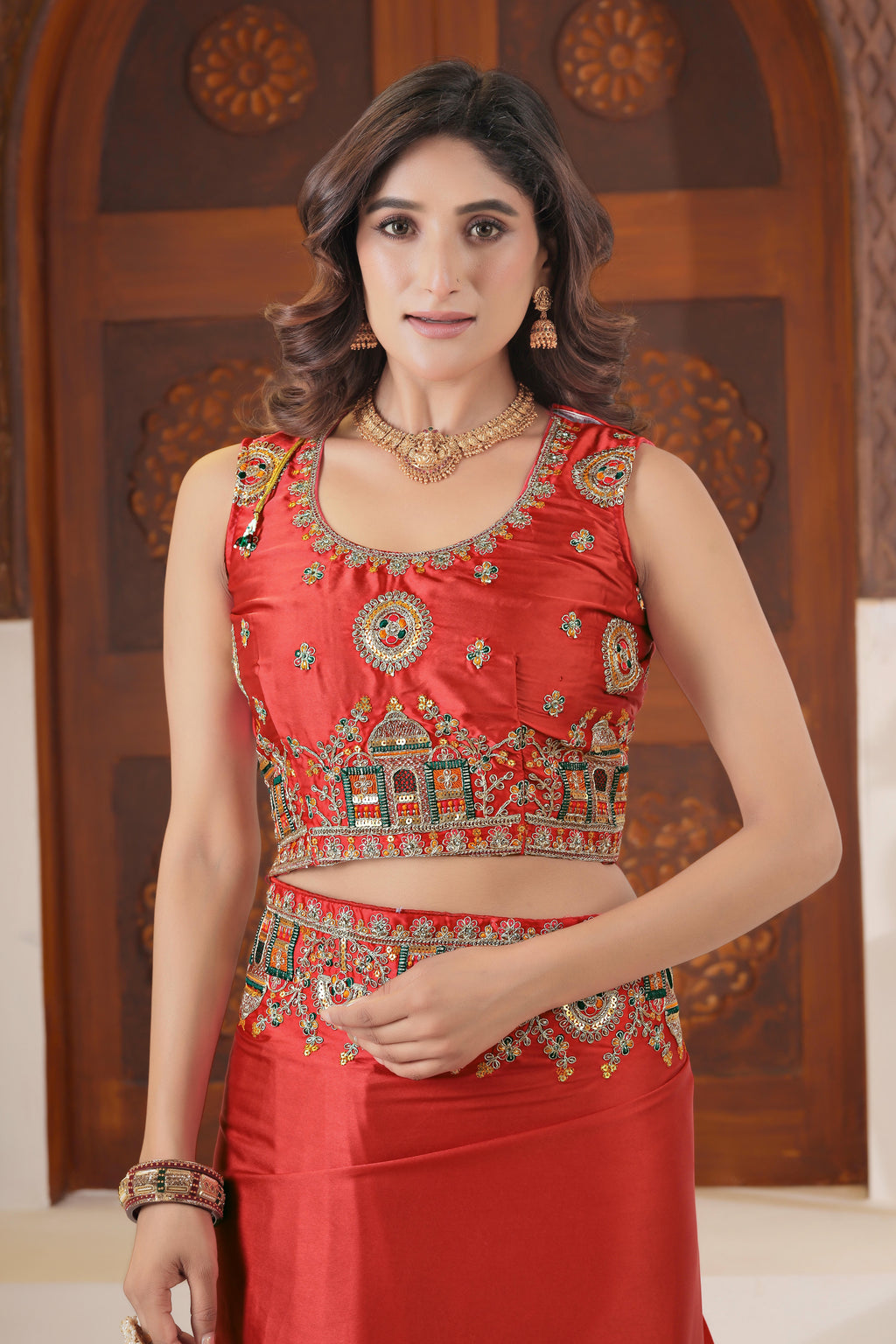 Dvipa Royal Satin Saree with Heavy Multi-Thread Border