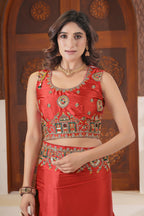 Dvipa Royal Satin Saree with Heavy Multi-Thread Border