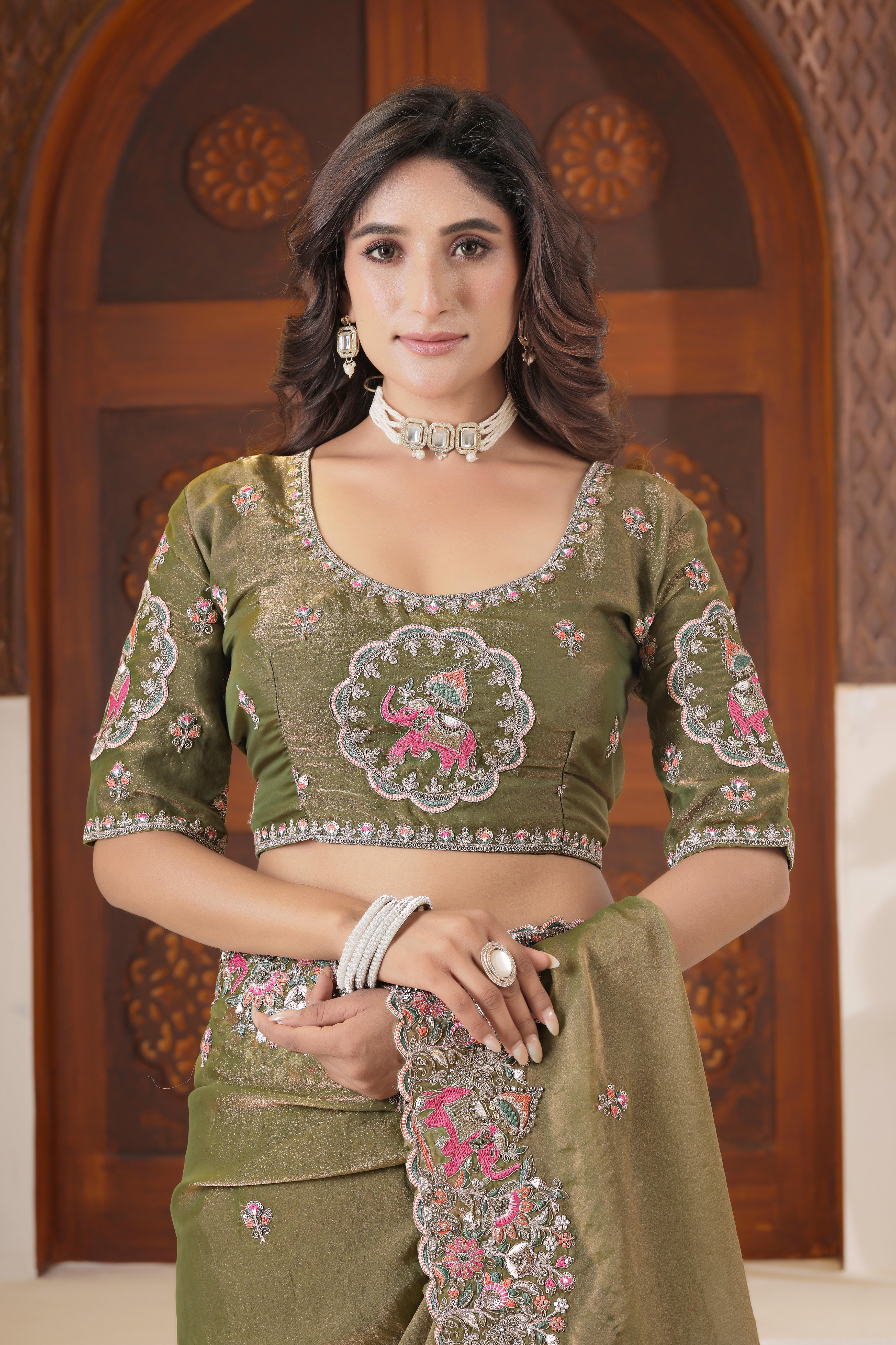 Matang Heritage Elephant Motif Saree