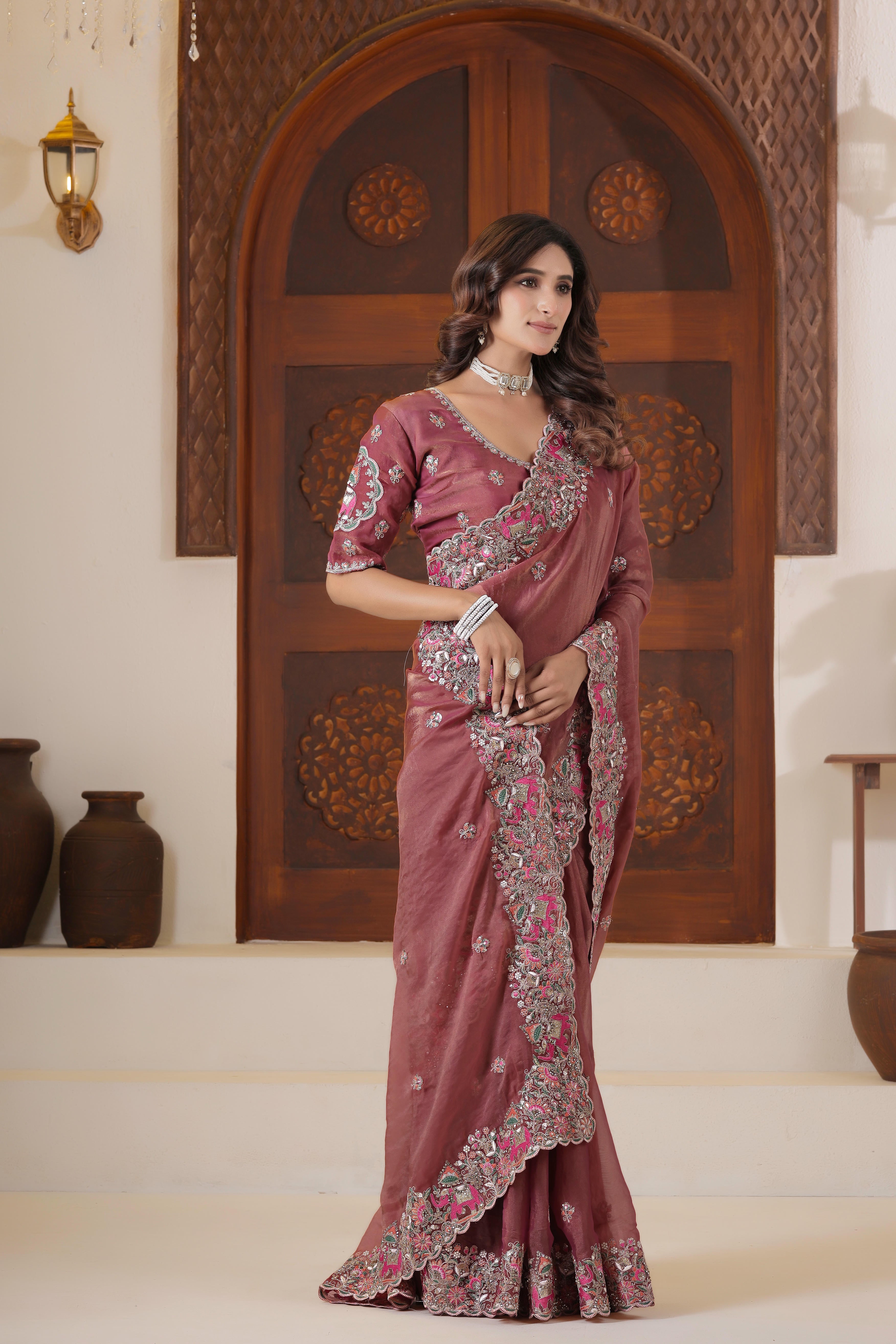 Matang Heritage Elephant Motif Saree