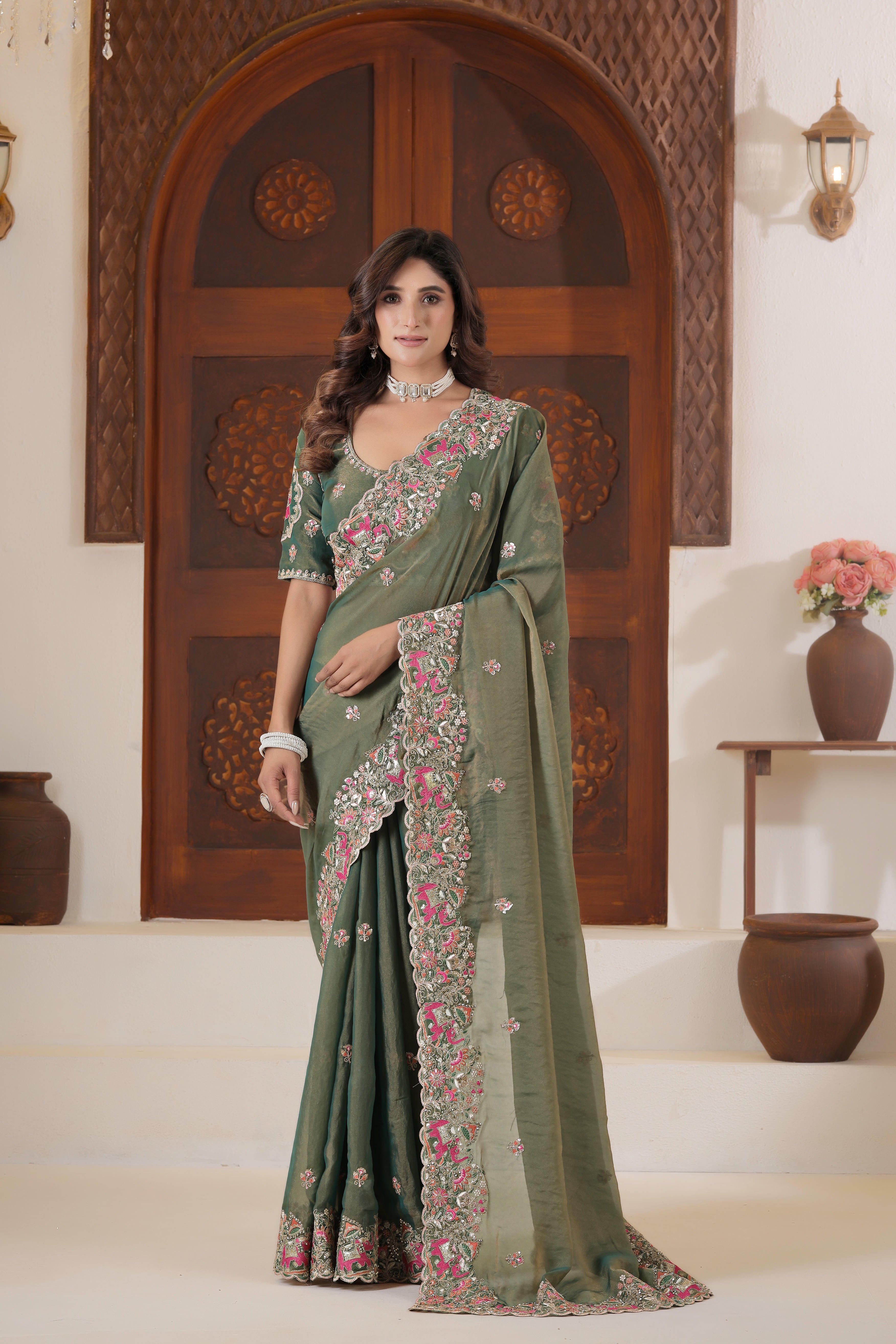 Matang Heritage Elephant Motif Saree