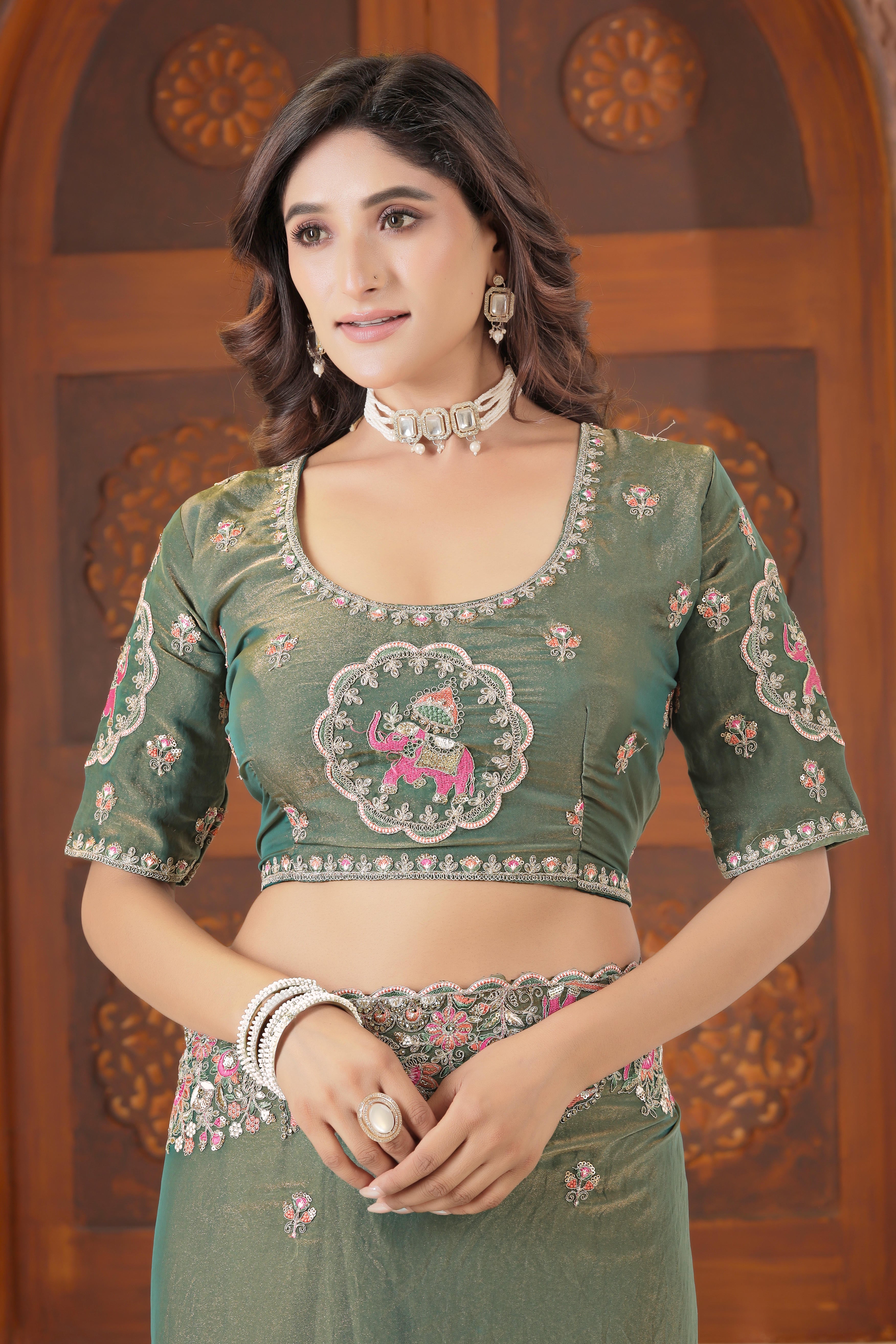 Matang Heritage Elephant Motif Saree