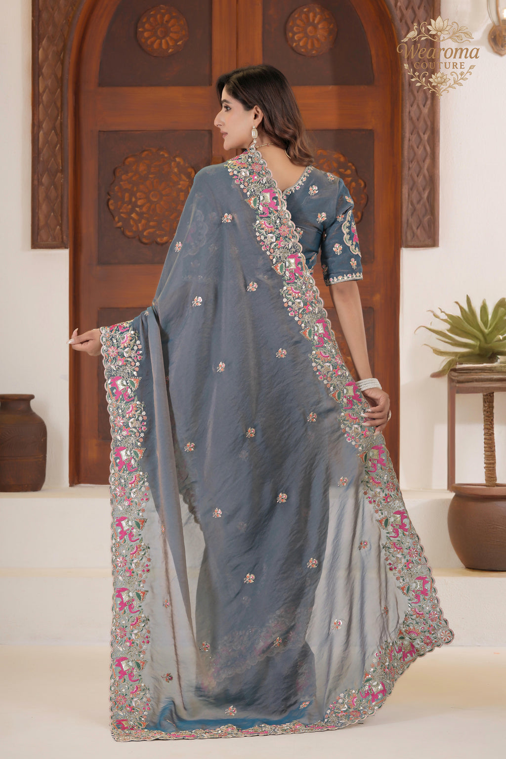 Matang Heritage Elephant Motif Saree