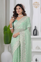 Kaju Katri Designer Satin Saree