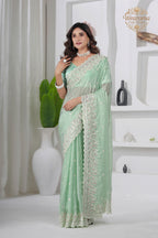 Kaju Katri Designer Satin Saree