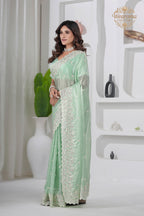 Kaju Katri Designer Satin Saree