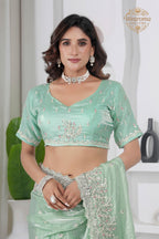 Kaju Katri Designer Satin Saree