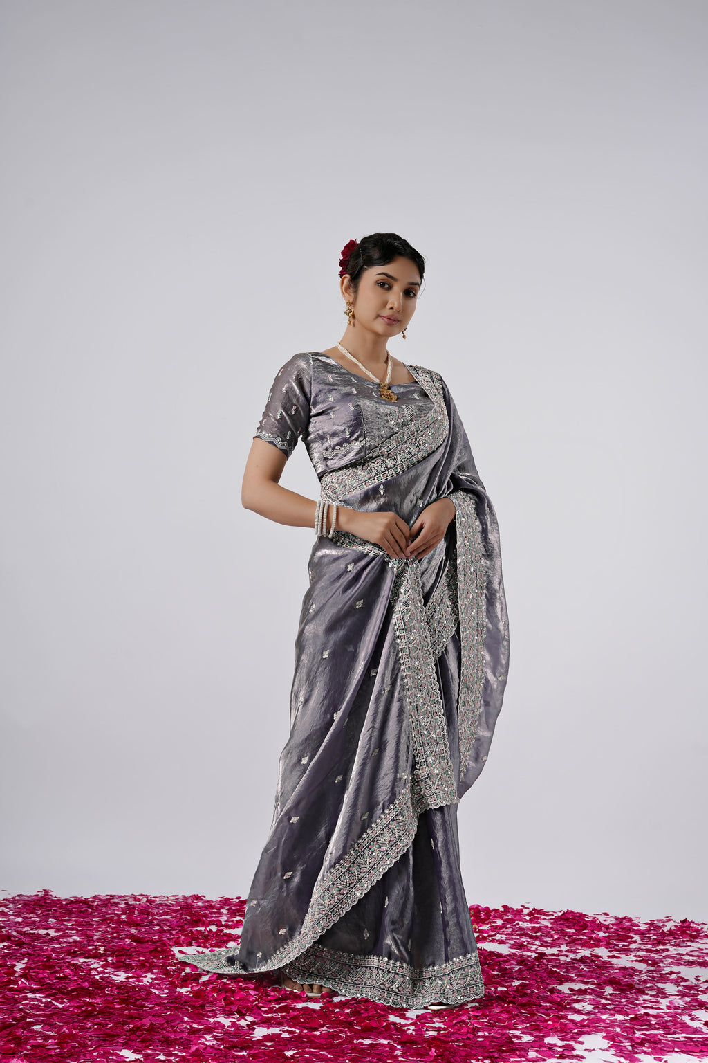 Kaju Katri 2 Designer Satin Saree