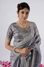 Kaju Katri 2 Designer Satin Saree