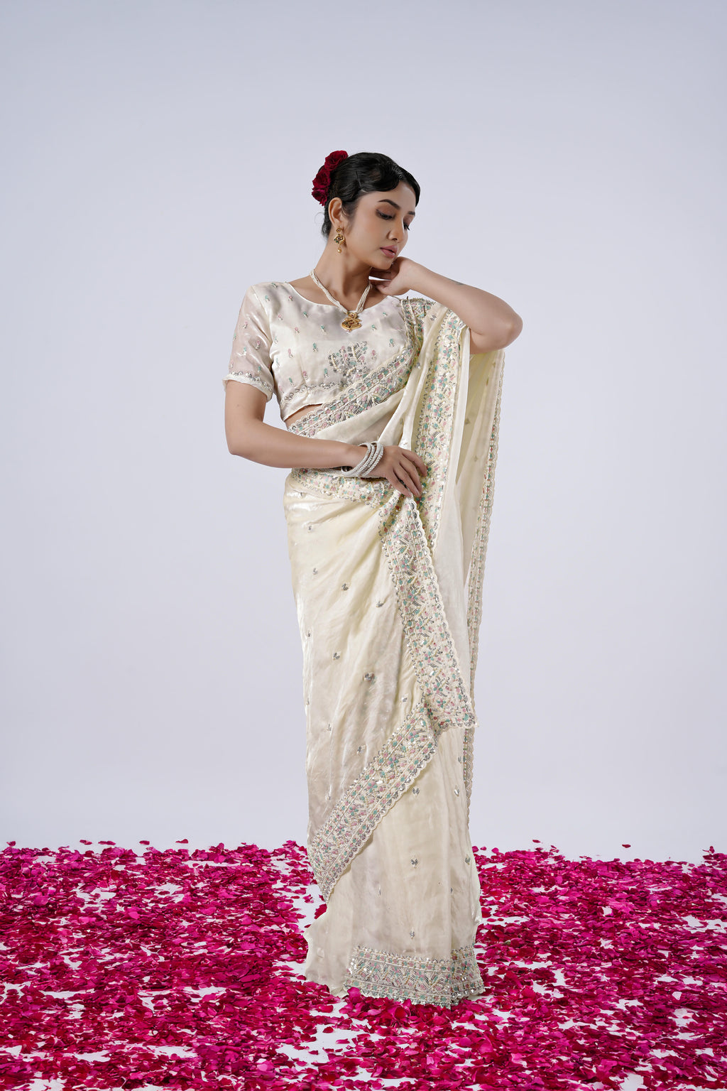 Kaju Katri 2 Designer Satin Saree