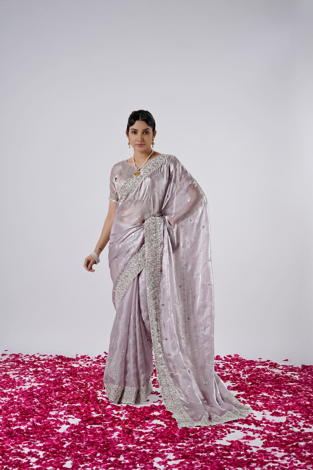 Kaju Katri 2 Designer Satin Saree