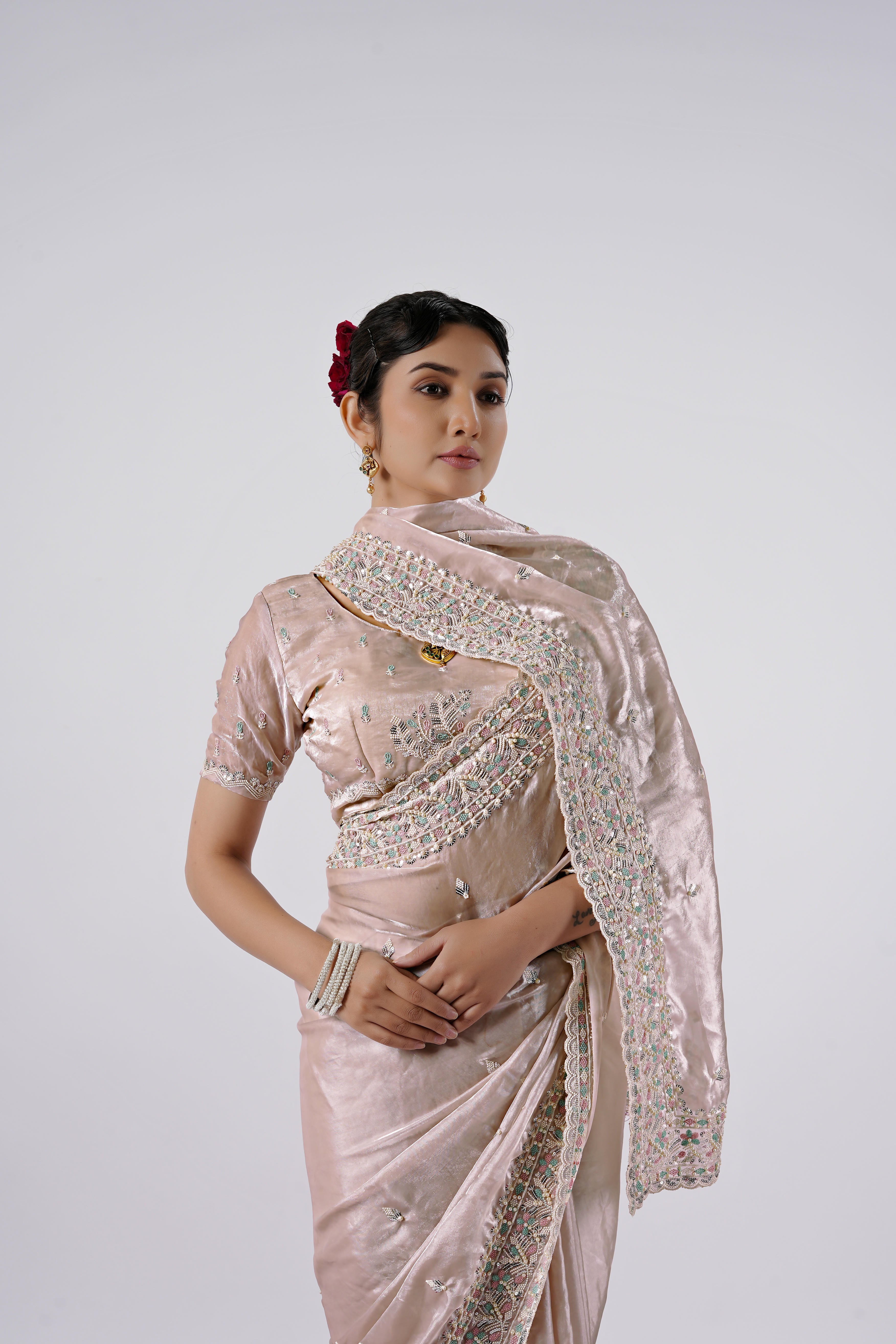 Kaju Katri 2 Designer Satin Saree