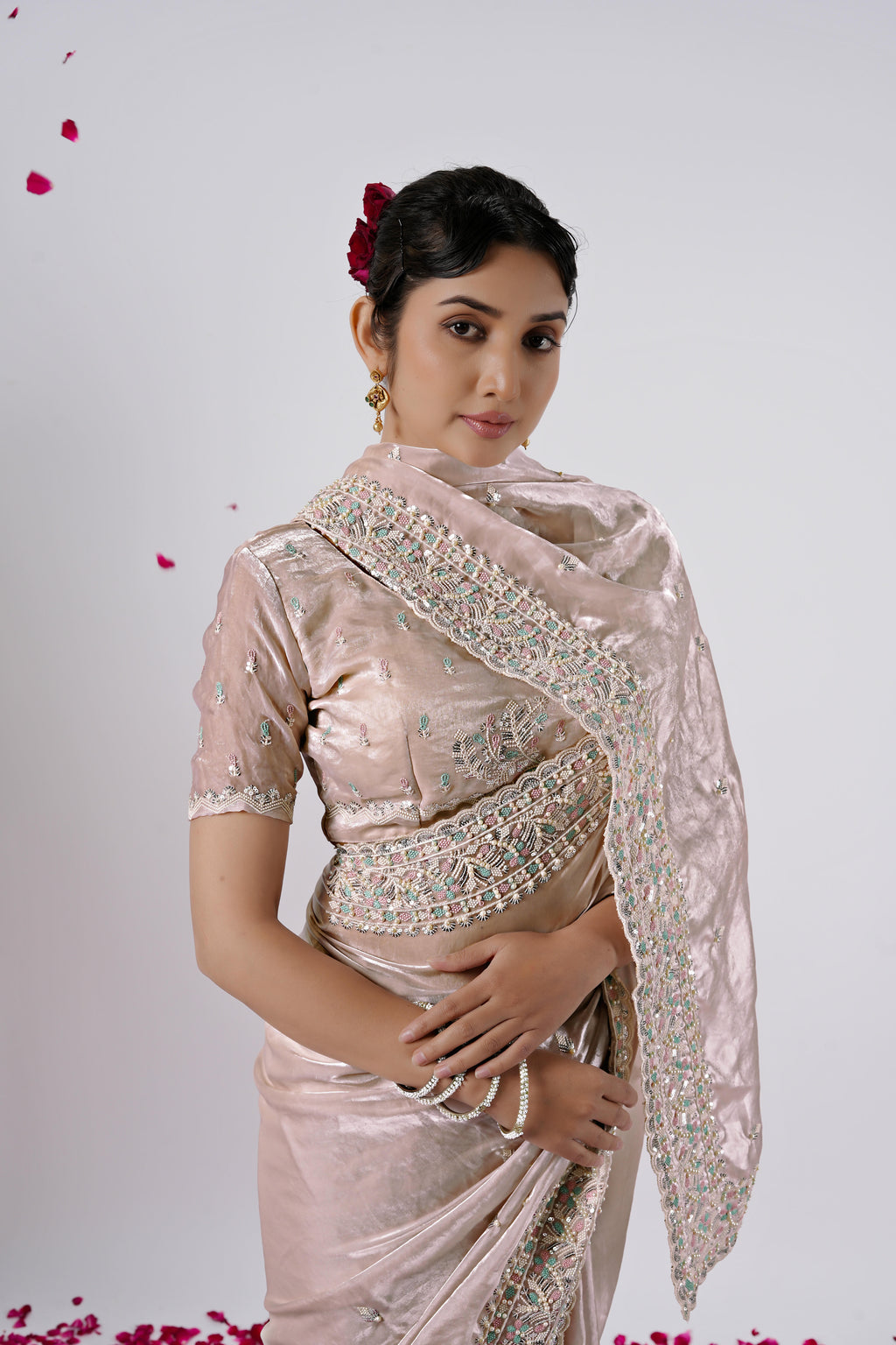 Kaju Katri 2 Designer Satin Saree