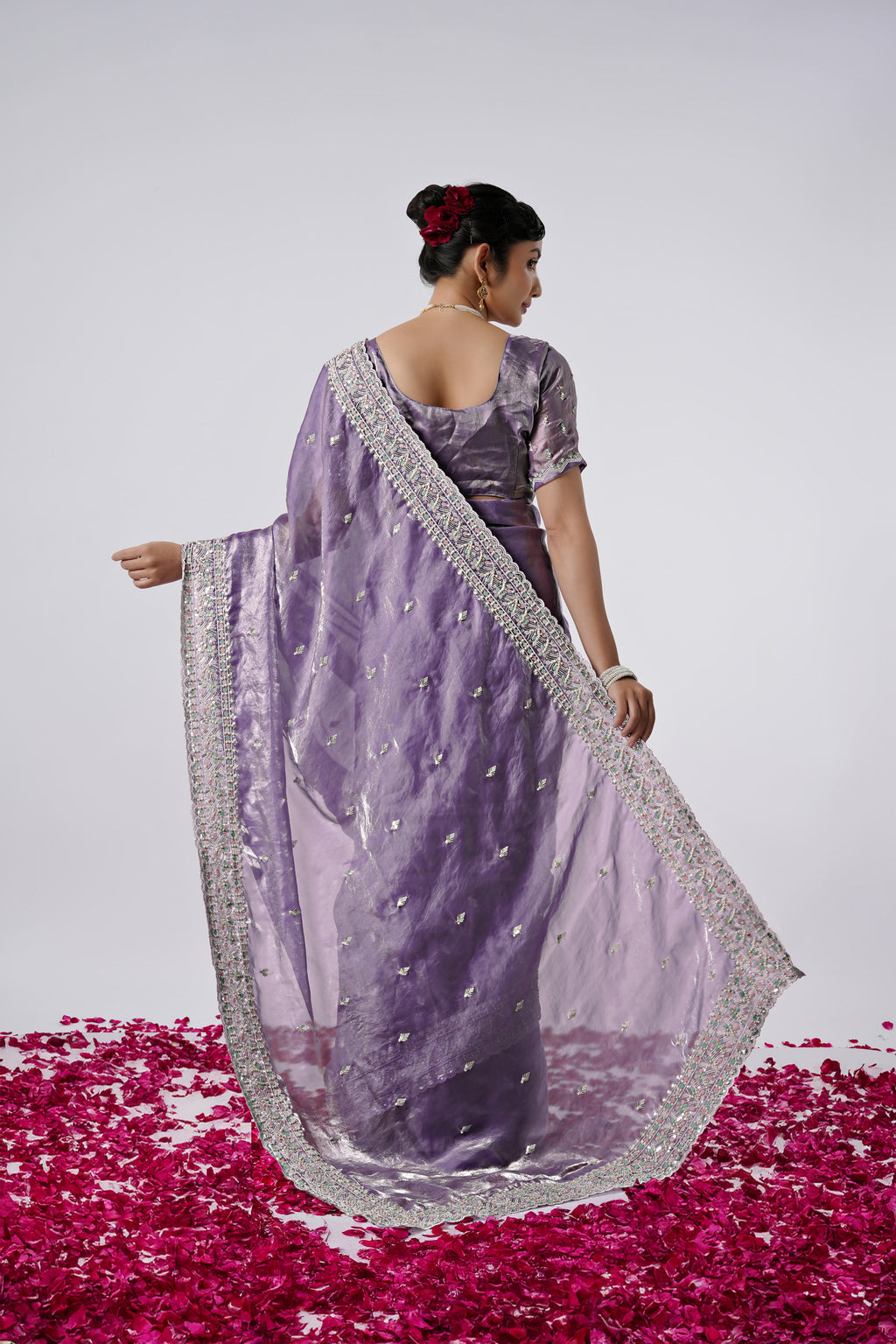 Kaju Katri 2 Designer Satin Saree