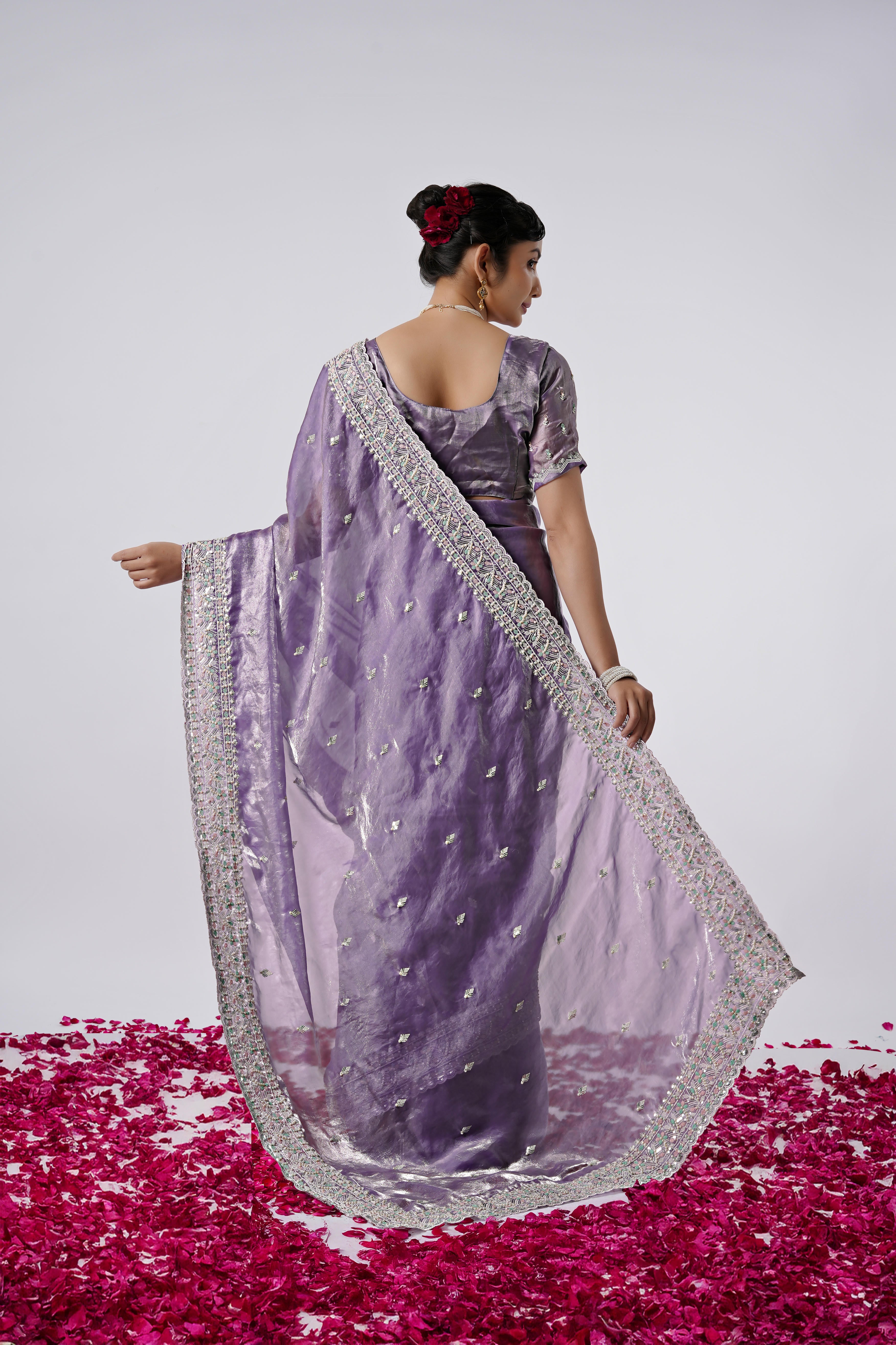 Kaju Katri 2 Designer Satin Saree