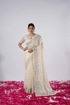 Kaju Katri Designer Satin Saree