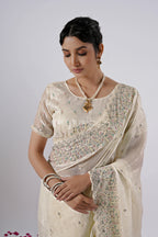 Kaju Katri Designer Satin Saree