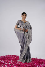 Kaju Katri Designer Satin Saree