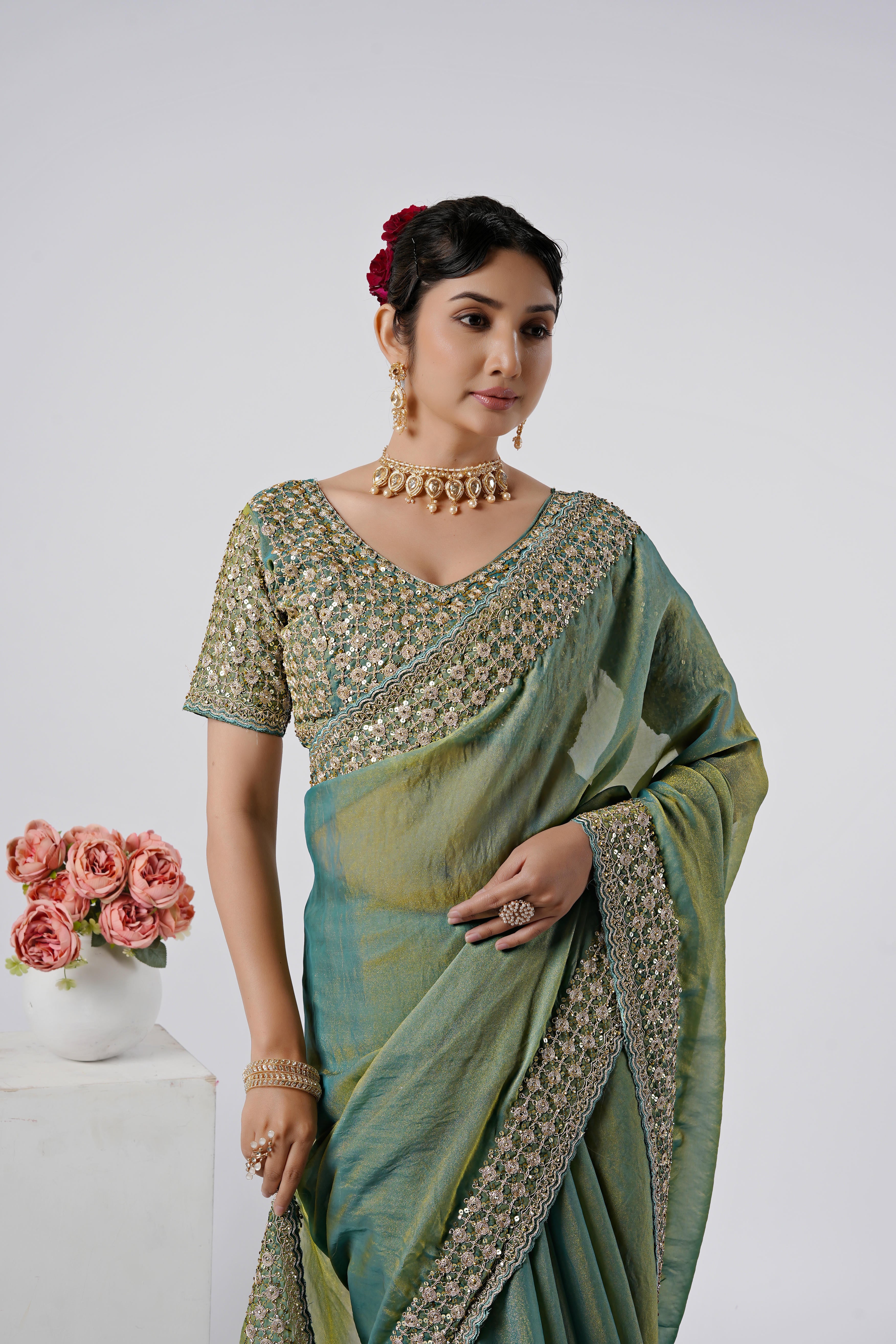 Kasturi Shimmer Designer Saree