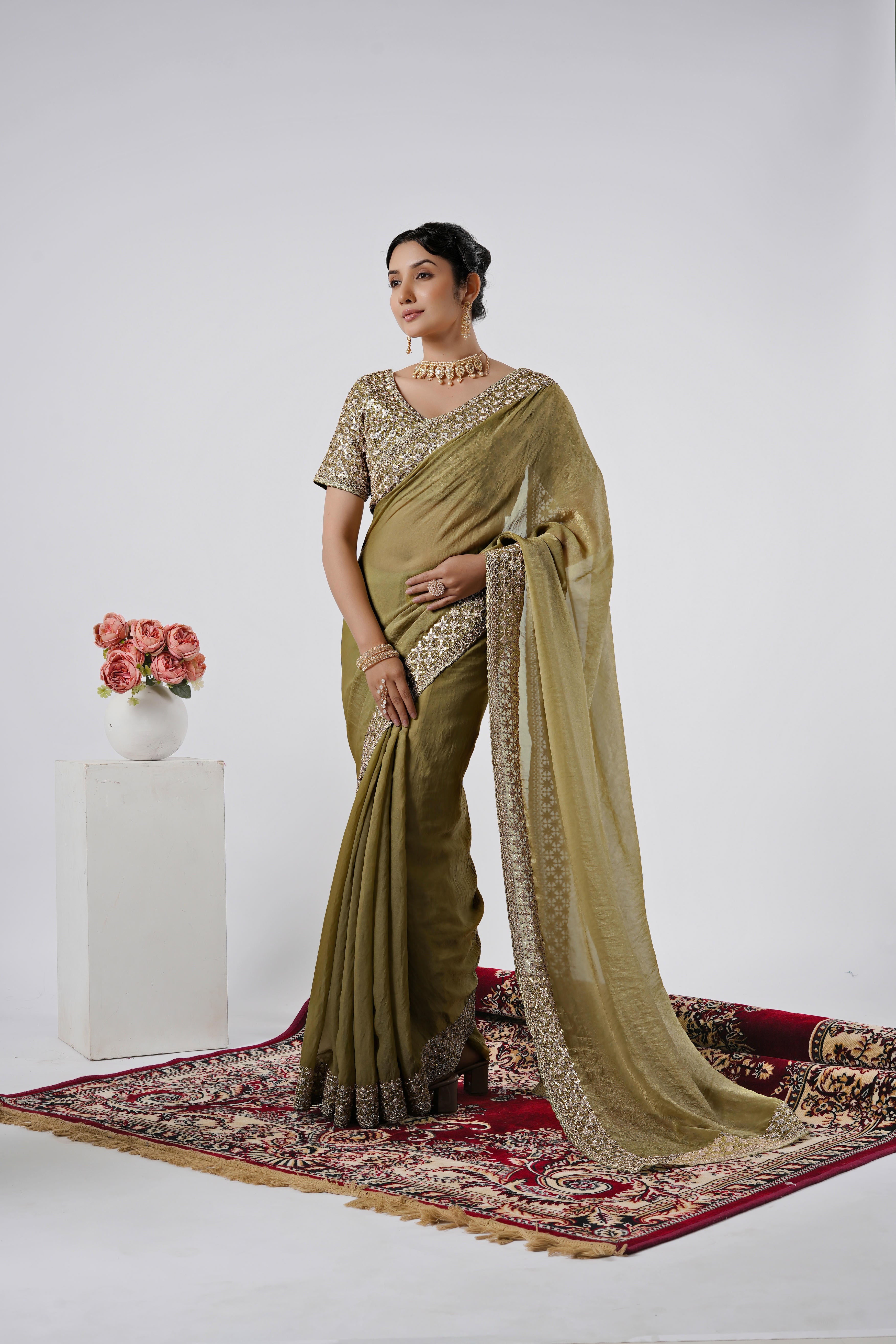 Kasturi Shimmer Designer Saree