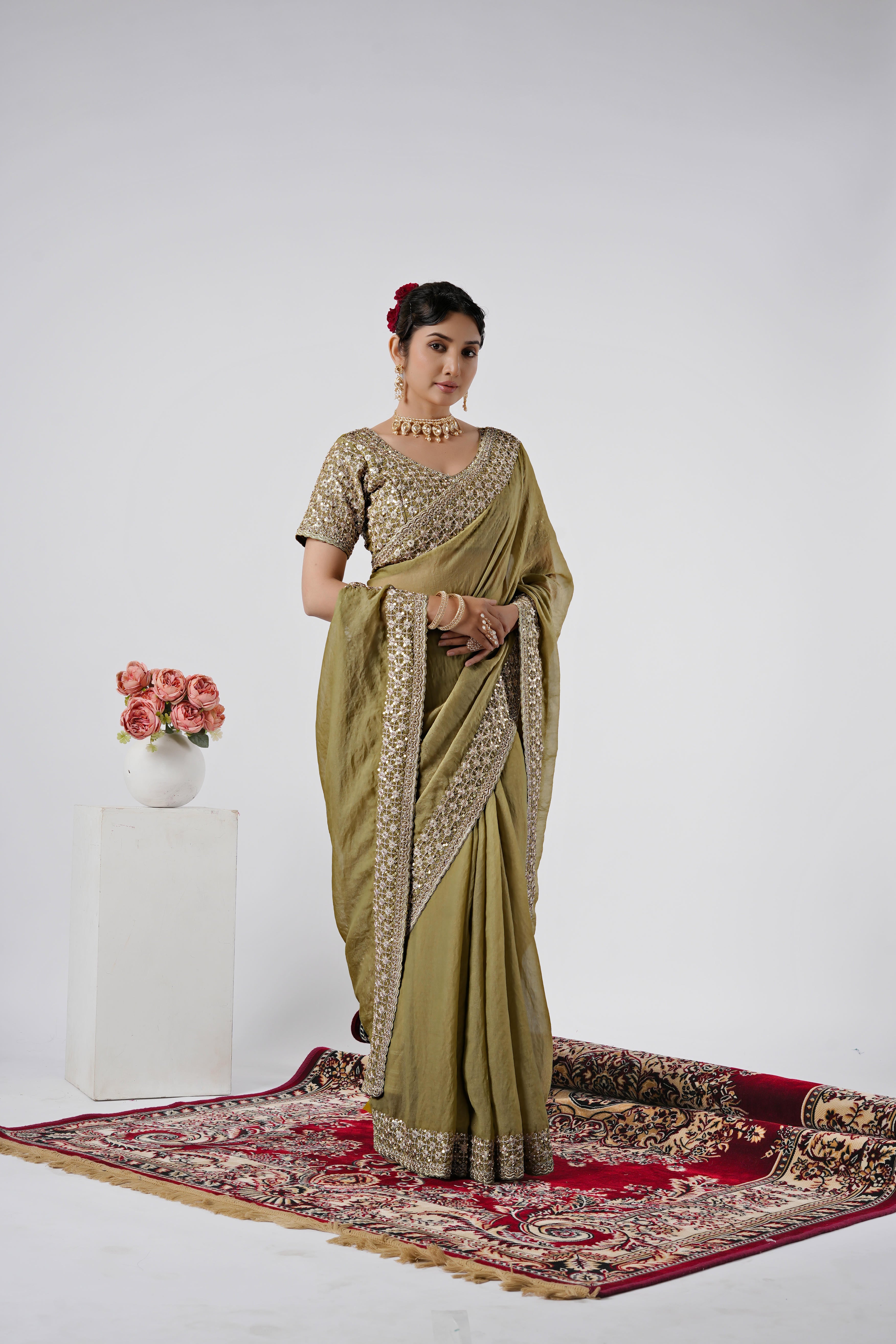 Kasturi Shimmer Designer Saree