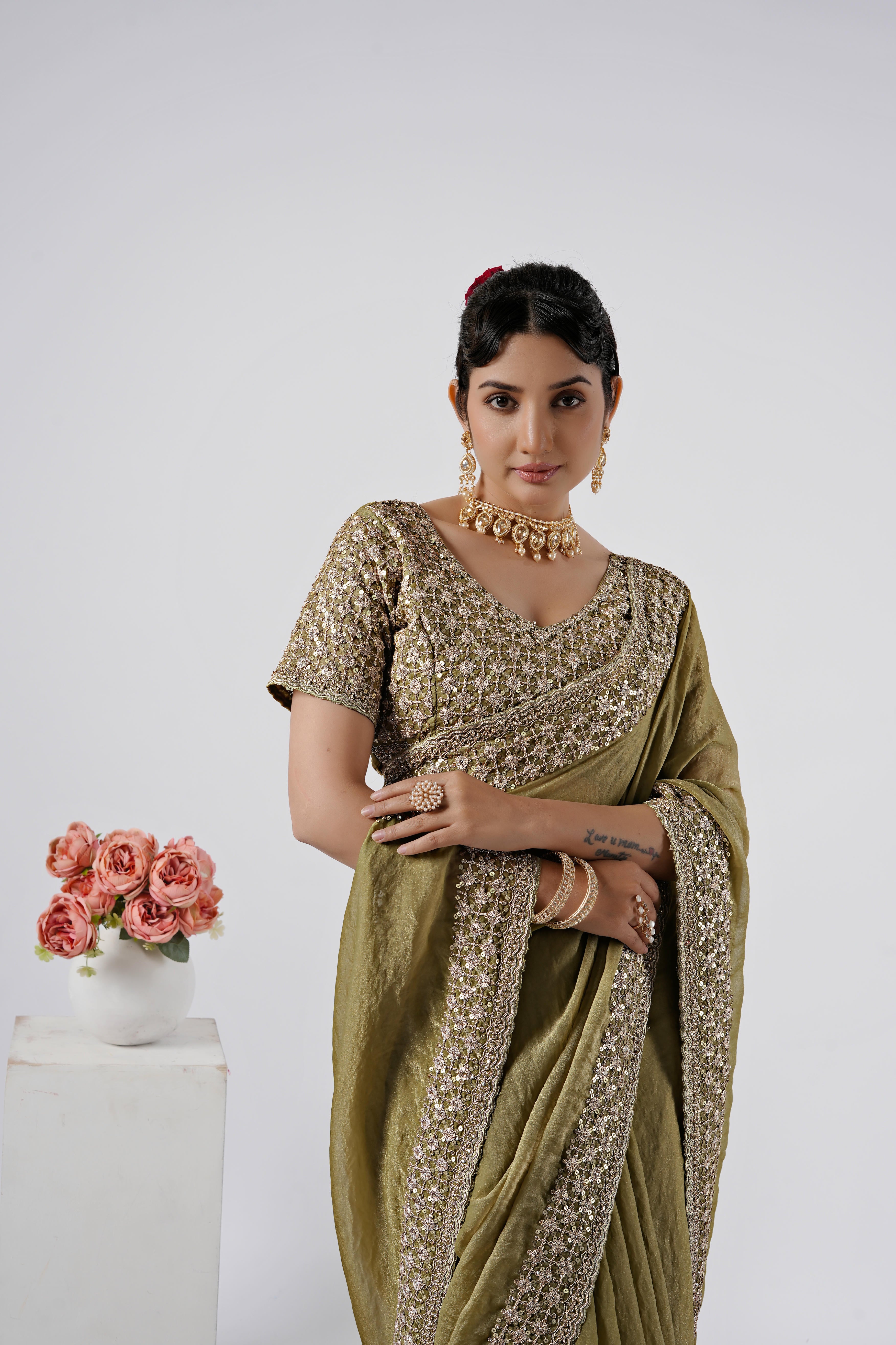 Kasturi Shimmer Designer Saree