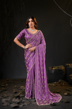 Falguni 2 Designer Saree | Premium Chiffon with Medallion Embroidery & Sirosky Work