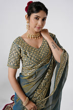 Nayika Heavy Shimmer Saree with Full Work Blouse