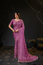 Falguni 2 Designer Saree | Premium Chiffon with Medallion Embroidery & Sirosky Work