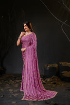 Falguni 2 Designer Saree | Premium Chiffon with Medallion Embroidery & Sirosky Work