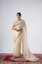 Rangoon Shimmer Saree with Scalloped Cutwork Border