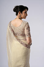 Rangoon Shimmer Saree with Scalloped Cutwork Border