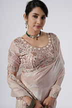 Rangoon Shimmer Saree with Scalloped Cutwork Border