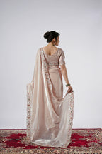 Rangoon Shimmer Saree with Scalloped Cutwork Border