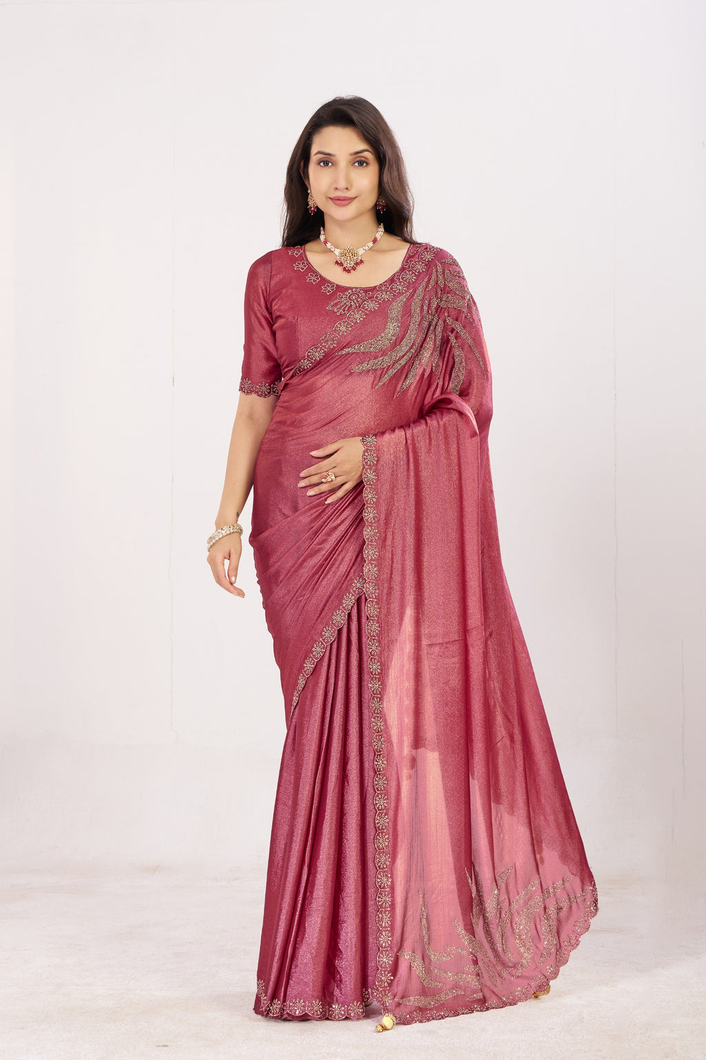 Jharokha Embroidered Shimmer Saree
