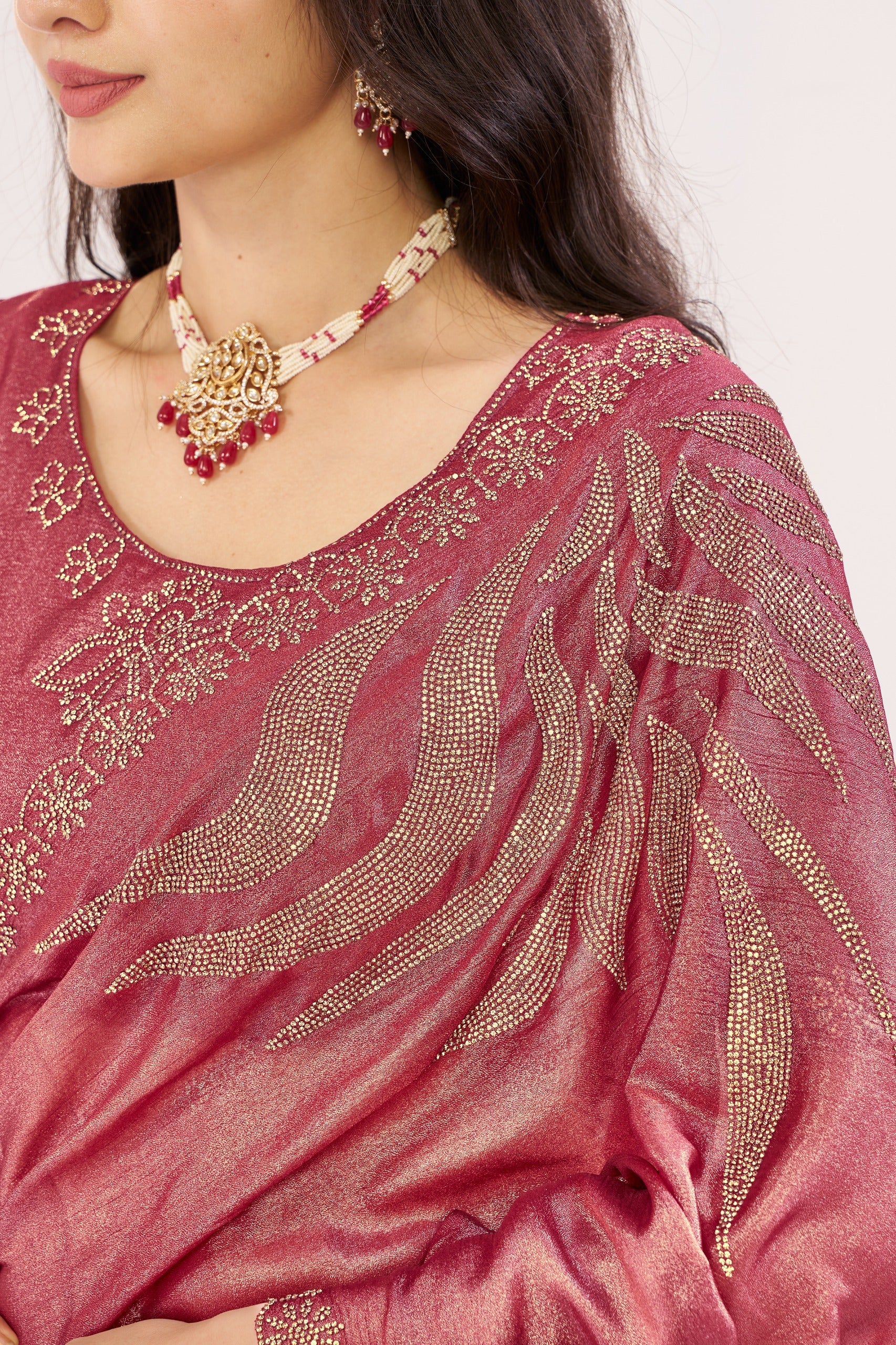 Jharokha Embroidered Shimmer Saree